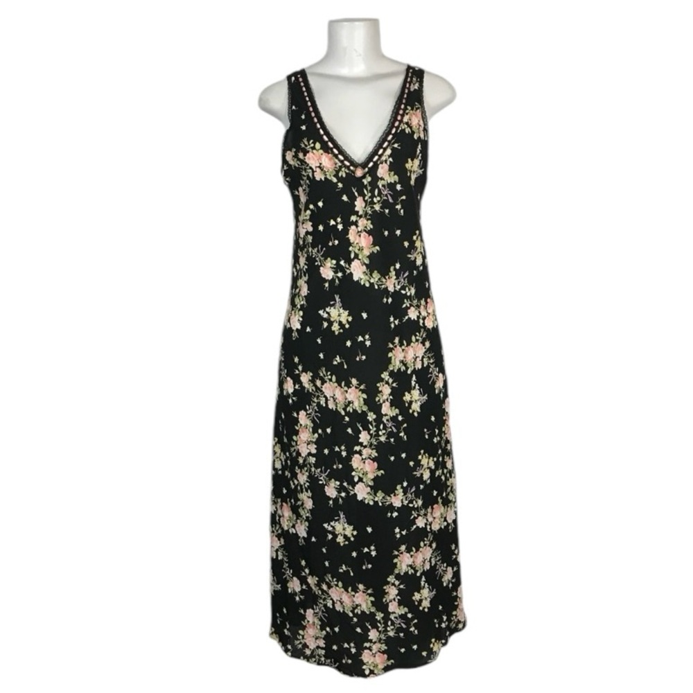 Oscar De La Renta Slip Dress Lace Floral Y2K Vintage Coquette Cottagecore Fairy